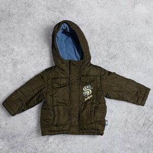 South Pole Kids Puffer Jacket in black and Light Blue